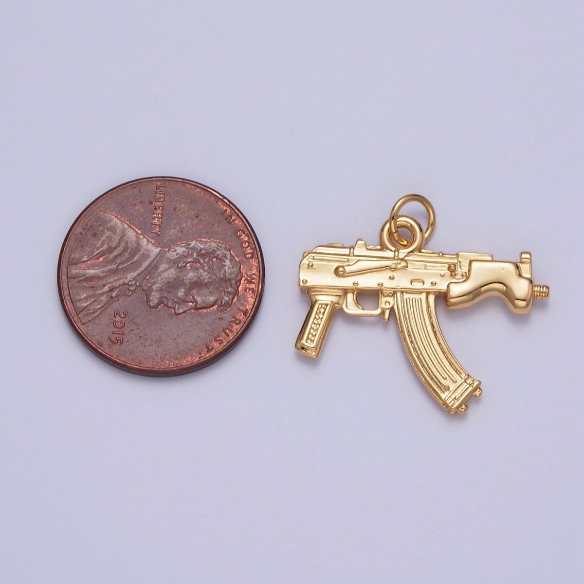 Gold SP89 Semi-Auto Pistol Gun Weapon Charm | X-147