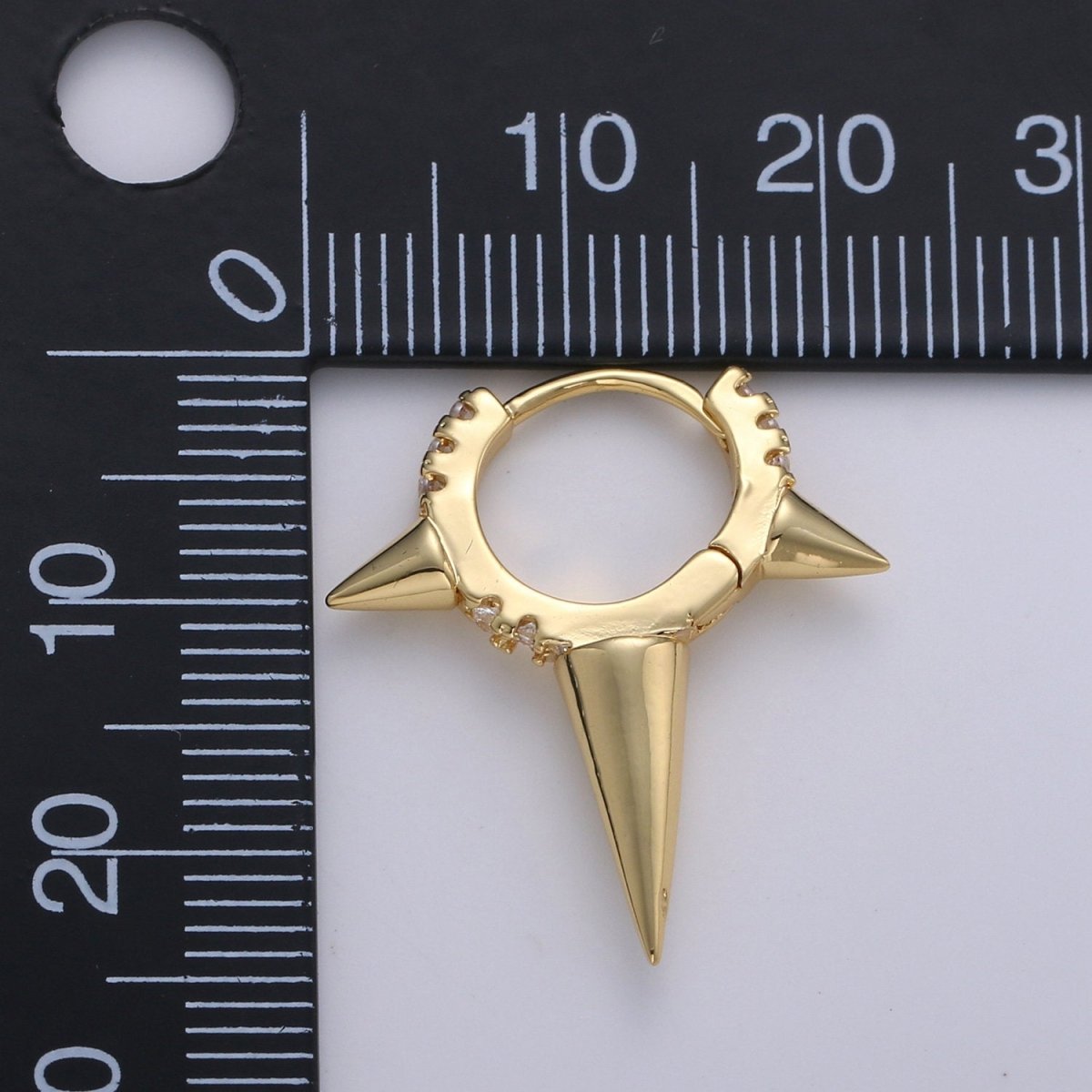 Gold Spiky Earrings, Spike Hoop Earrings, Dainty Huggie Earrings, Minimalist Earring, Small Gold Hoops Earring, Dainty Drop Earring K-708