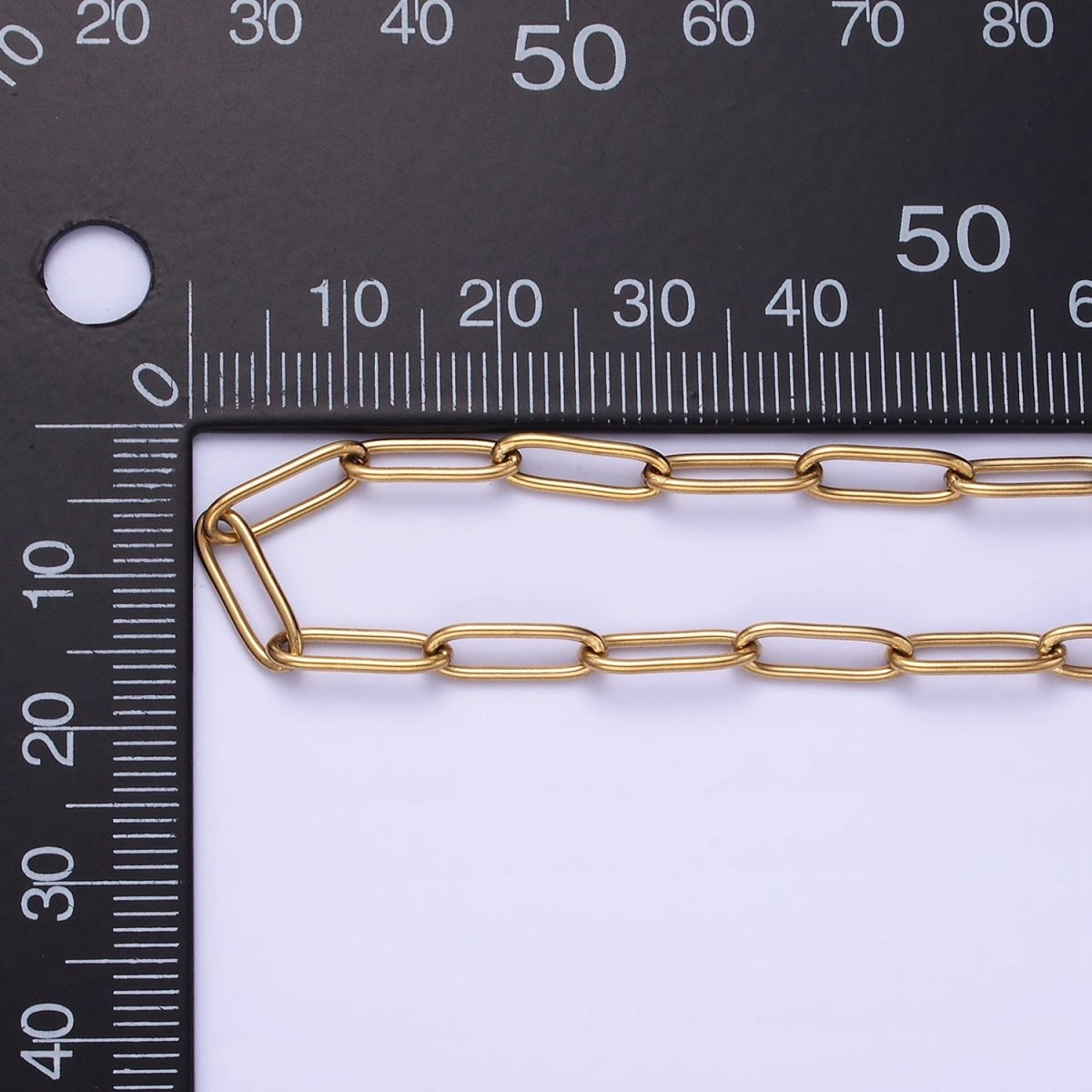 Gold Stainless Steel 11.7x3.9mm Paperclip Unfinished Chain by Yard | ROLL-1477