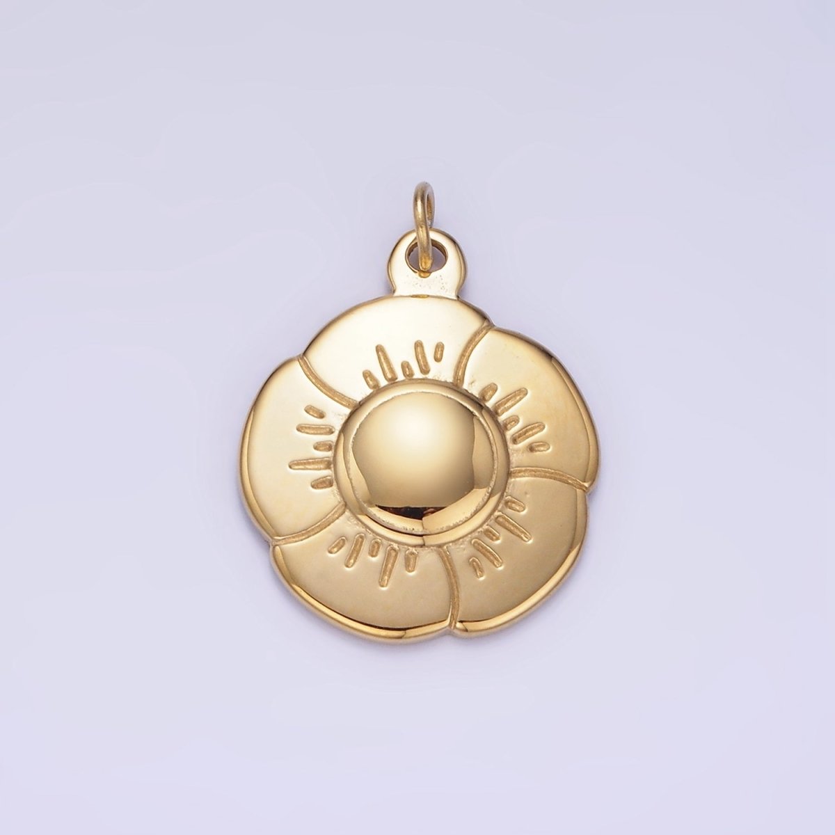 Gold Stainless Steel 16mm Hibiscus Flower Charm Minimalist Floral Charm | P932