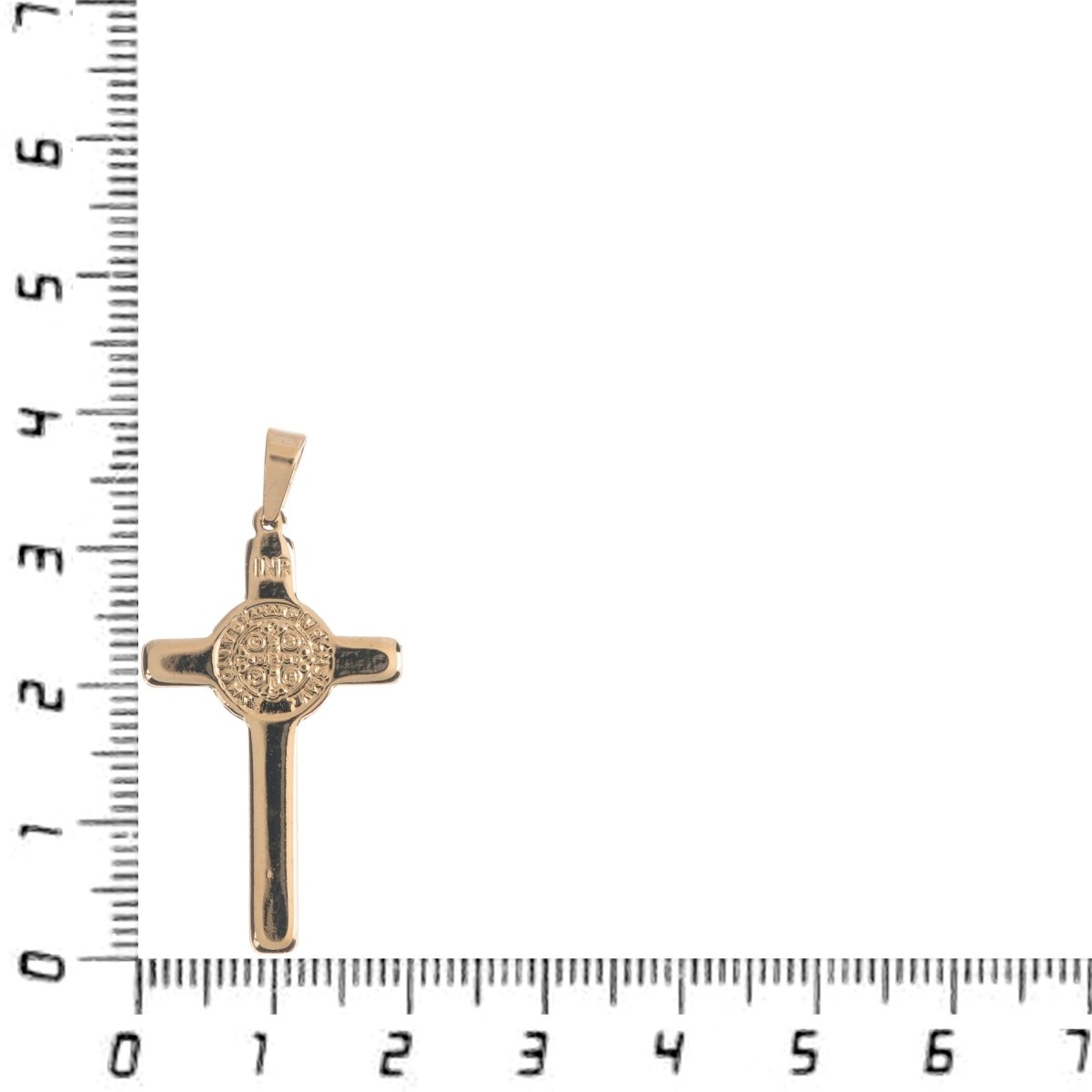 Gold Stainless Steel Cross, Jesus Christ, Saint Benedict Cross Medal, Bails Findings for Earring Necklace Jewelry Making Supplies J-472