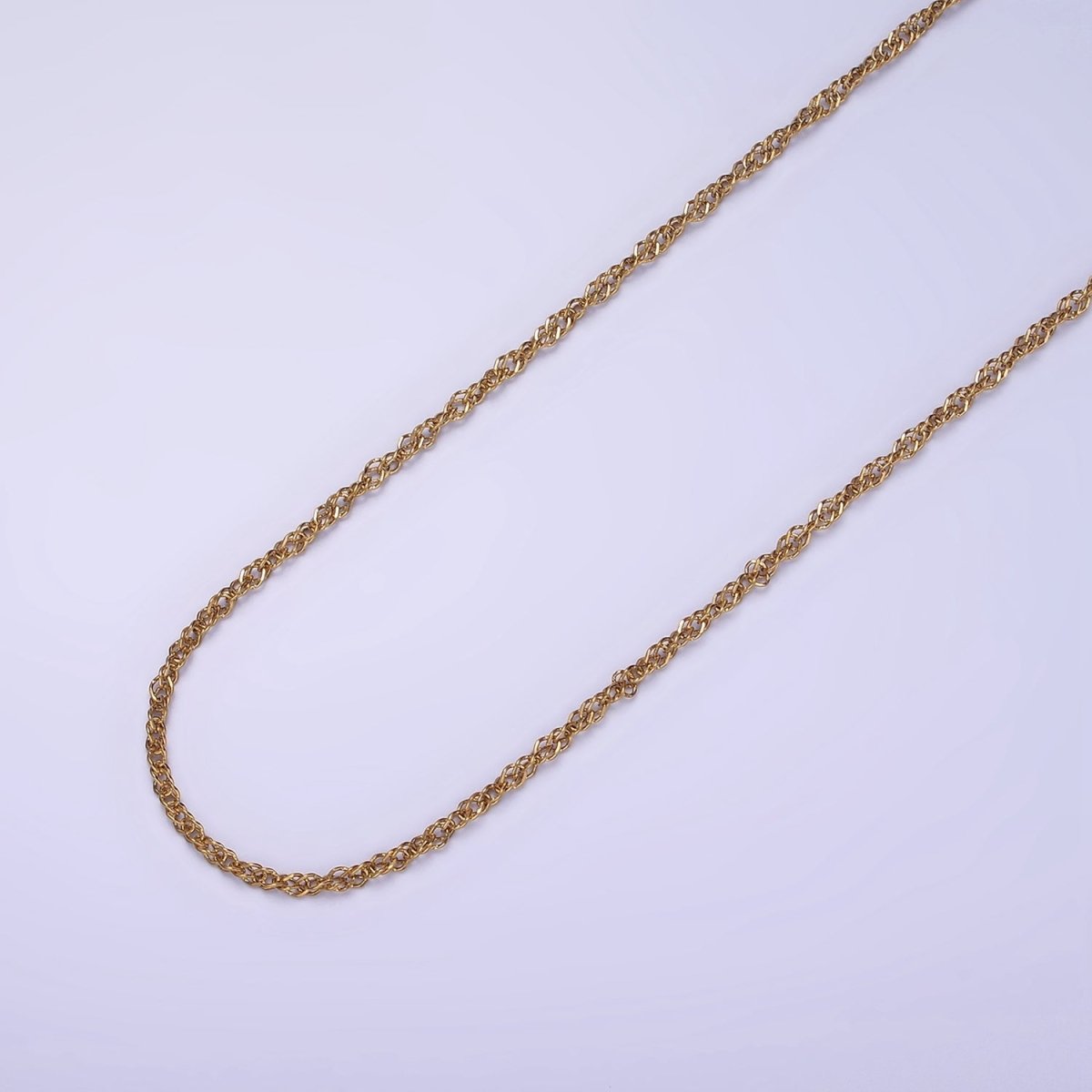 Gold Stainless Steel Double Cable Link Chain by Yard | ROLL-1467 Clearance Pricing