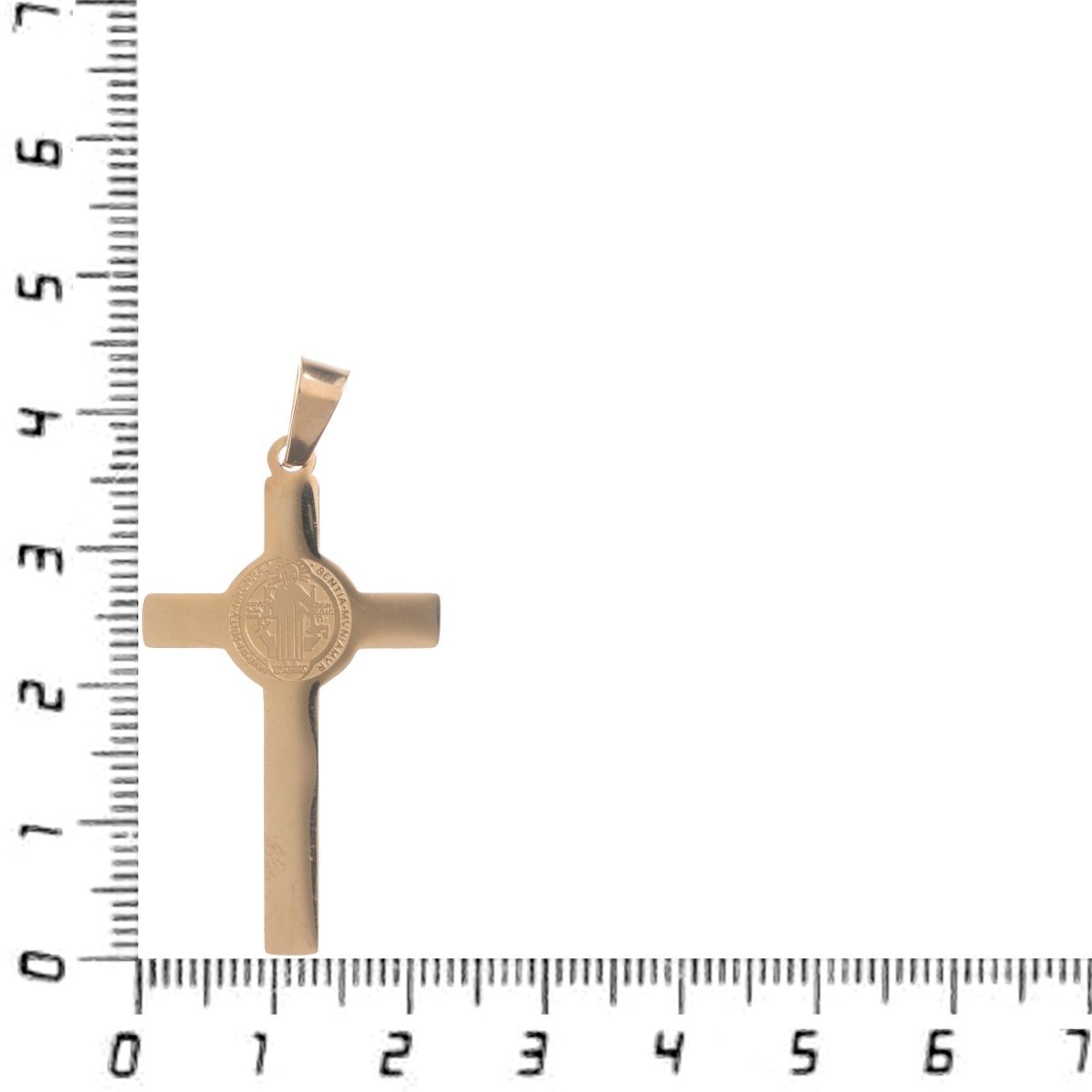 Gold Stainless Steel Holy Crucifix, Jesus Crux, St Benedict Cross Bails Findings for Earring Necklace Jewelry Making Supplies J-475