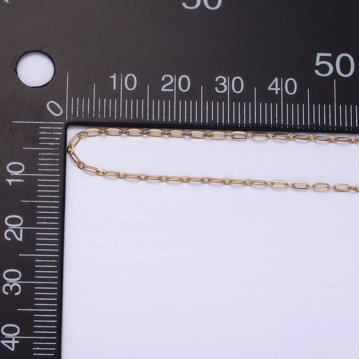 Gold Stainless Steel Paperclip Chain Oval Cable Link Chain by Yard | ROLL-1468 Clearance Pricing