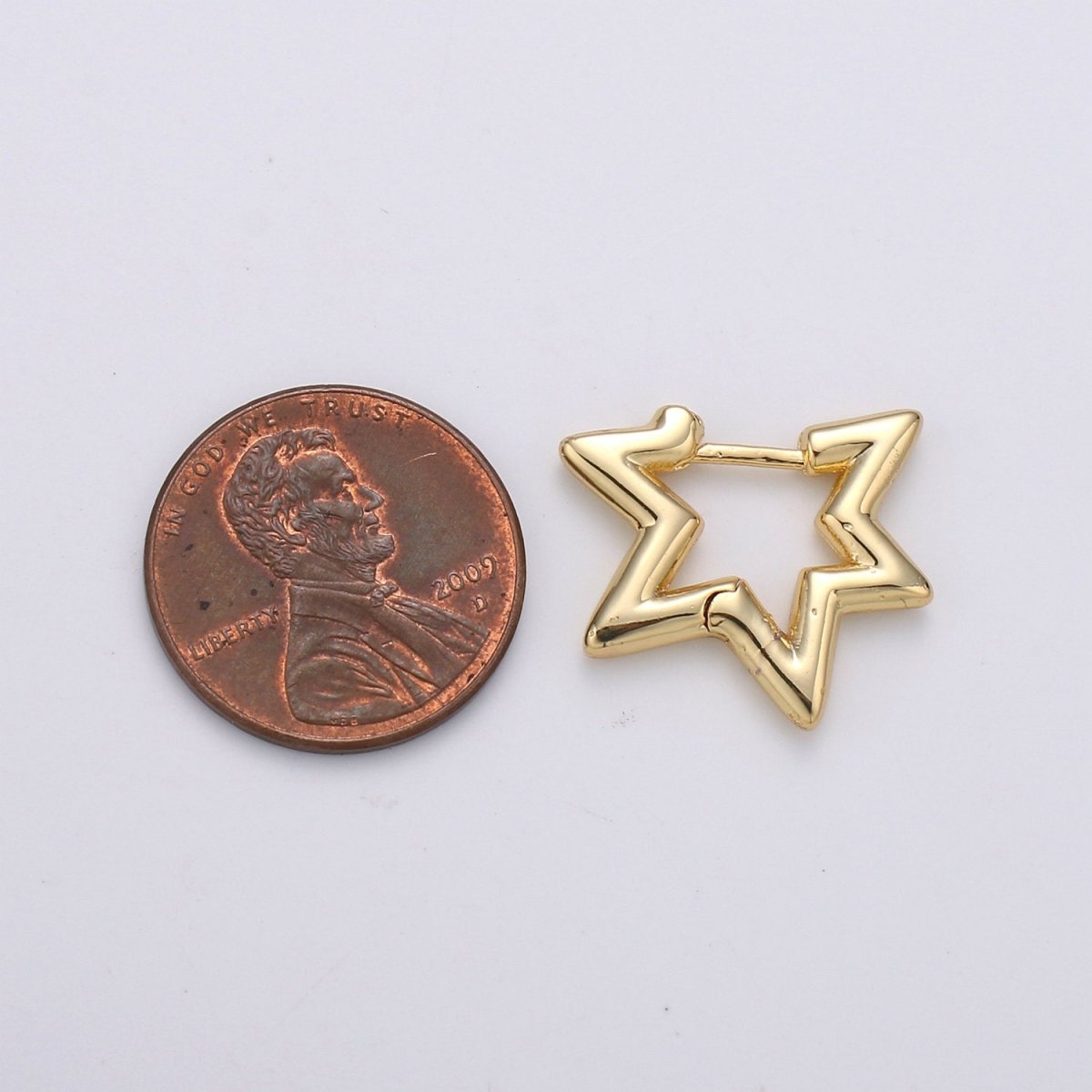 Gold Star Huggie Earring 14k Gold Filled Earring, Statement Earring Rock Star Earring P-039