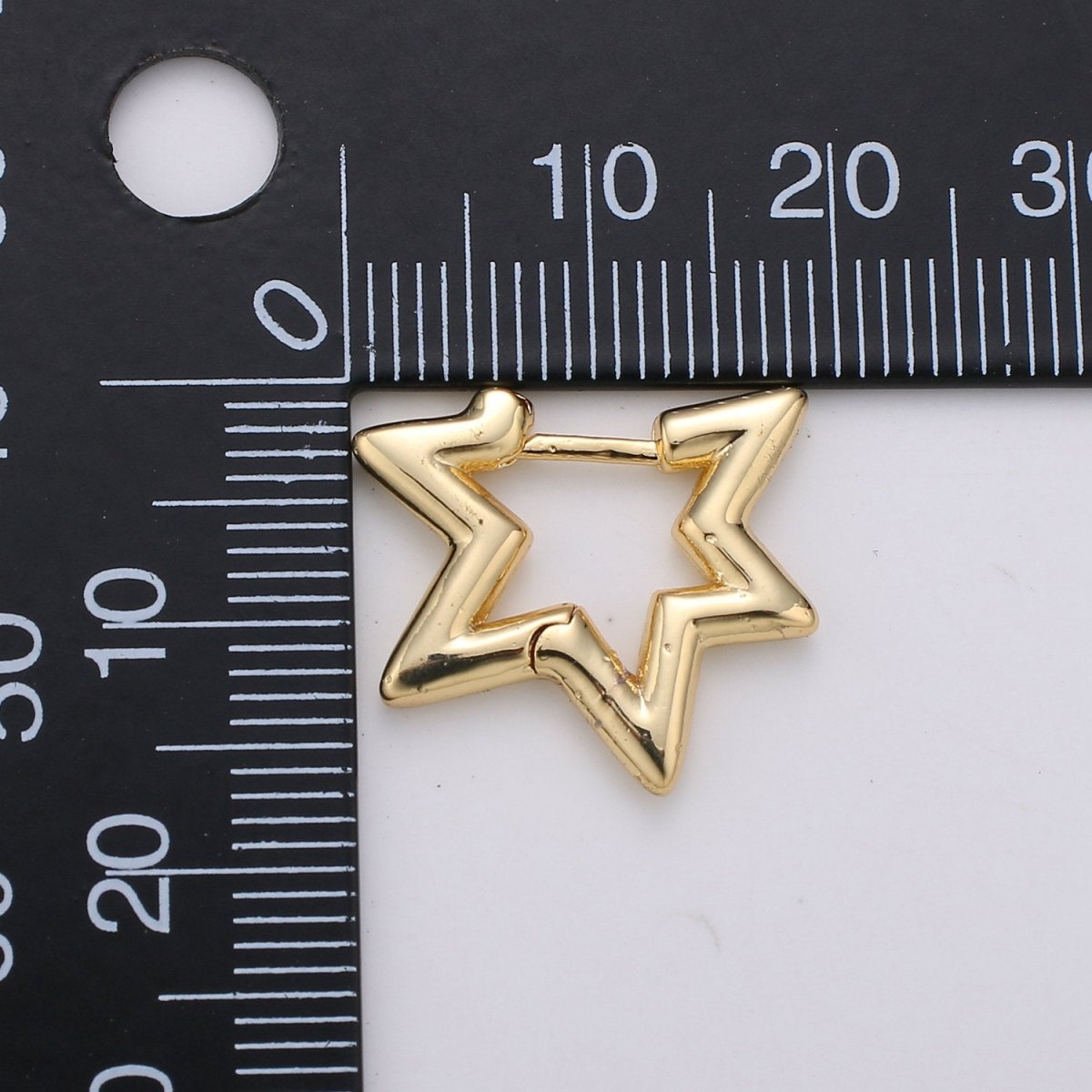 Gold Star Huggie Earring 14k Gold Filled Earring, Statement Earring Rock Star Earring P-039