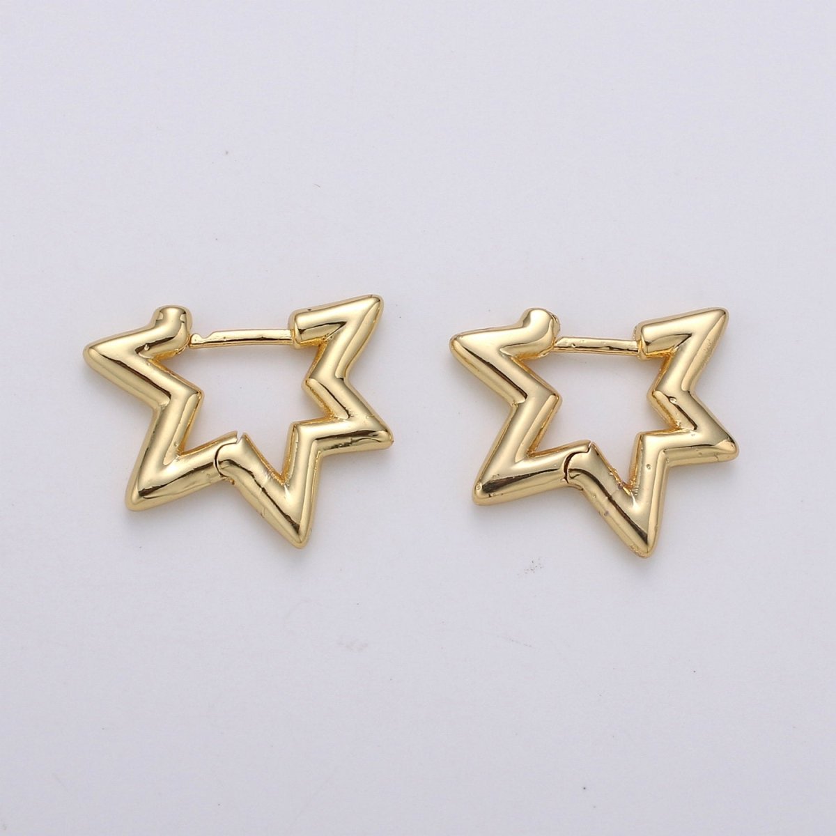 Gold Star Huggie Earring 14k Gold Filled Earring, Statement Earring Rock Star Earring P-039