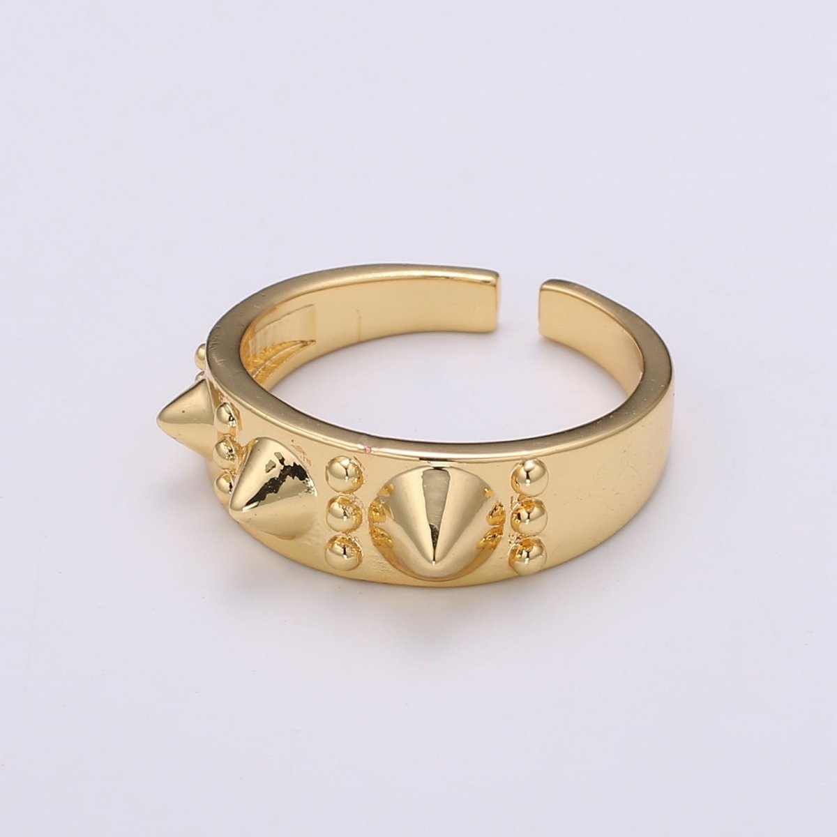 Gold Studed Ring, Minimalist Ring, Gold Ring, Dainty Ring, Ring, Stackable Ring, Midi Ring, Gold Stacking Ring, Gold Spike Adjustable Ring R438