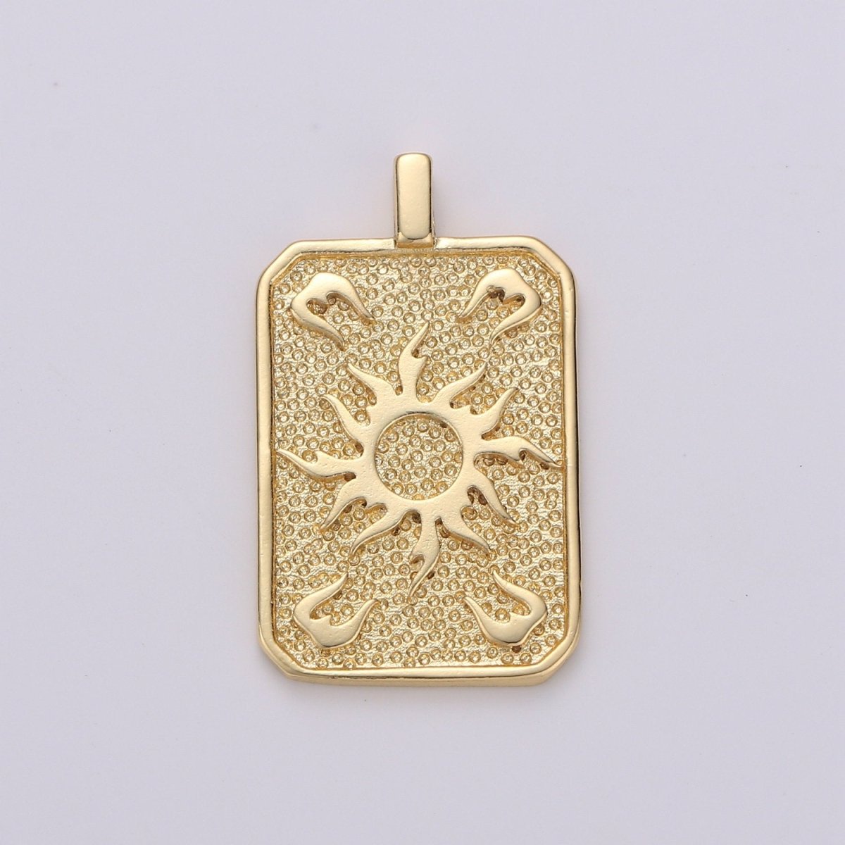 Gold Sun Charm Gold Filled Medallion, Celestial Pendant Necklace Charm for Statement Necklace Component Gold Tag Unisex Jewelry J-031