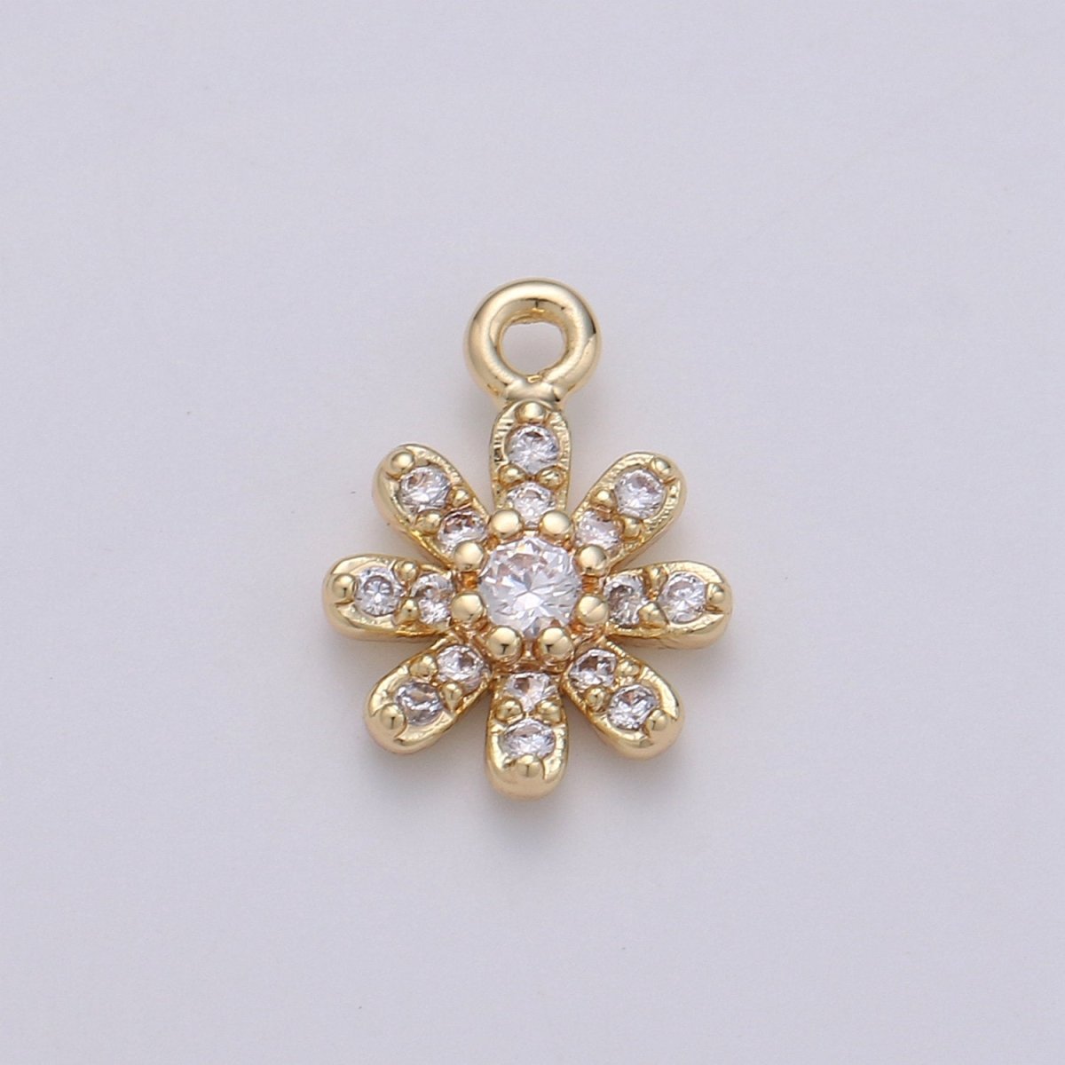 Gold Sunflower / Gold Daisy Charm 11x8mm - Mini Flower Charm Dainty sun flower Charm for bracelet earring necklace supply | D-405