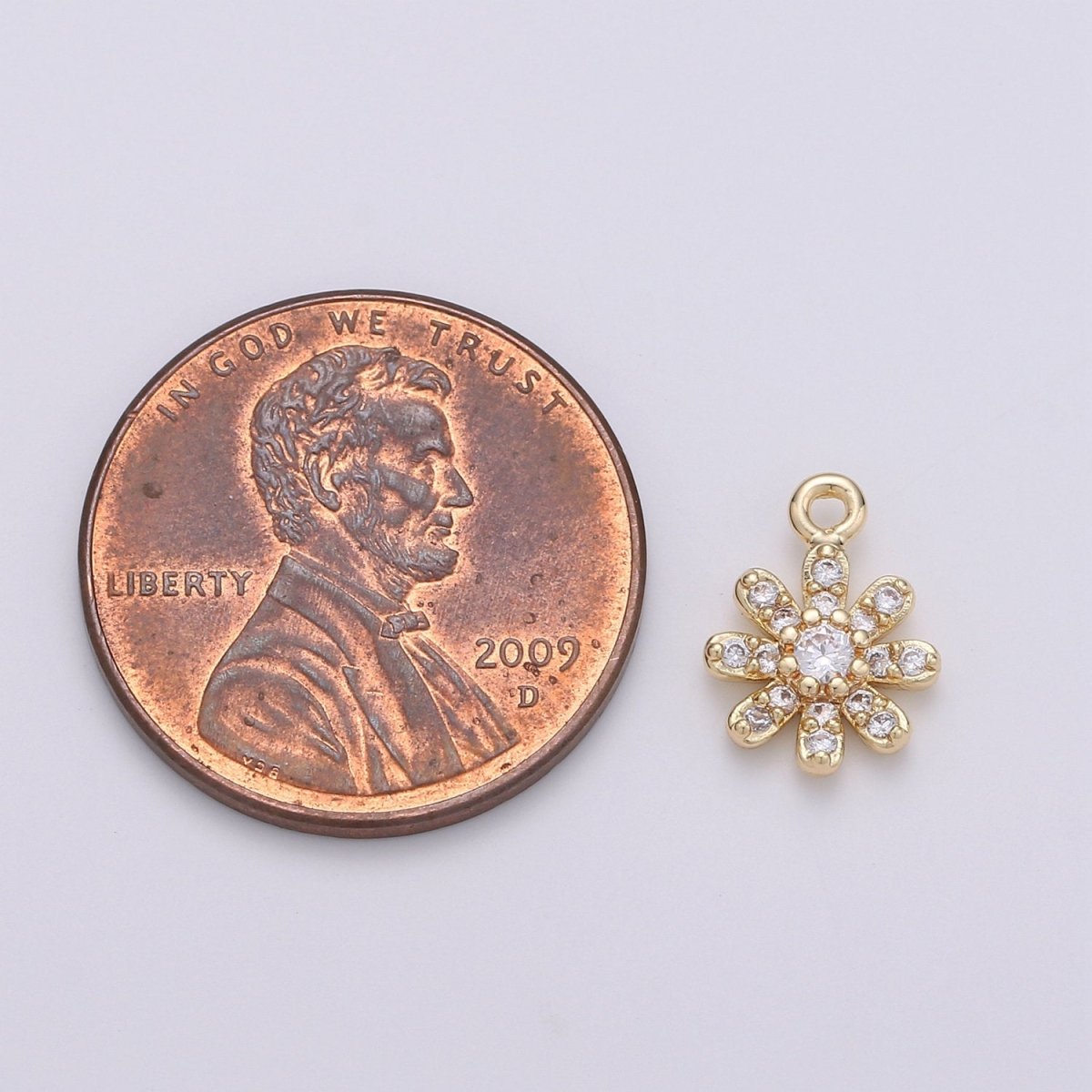 Gold Sunflower / Gold Daisy Charm 11x8mm - Mini Flower Charm Dainty sun flower Charm for bracelet earring necklace supply | D-405
