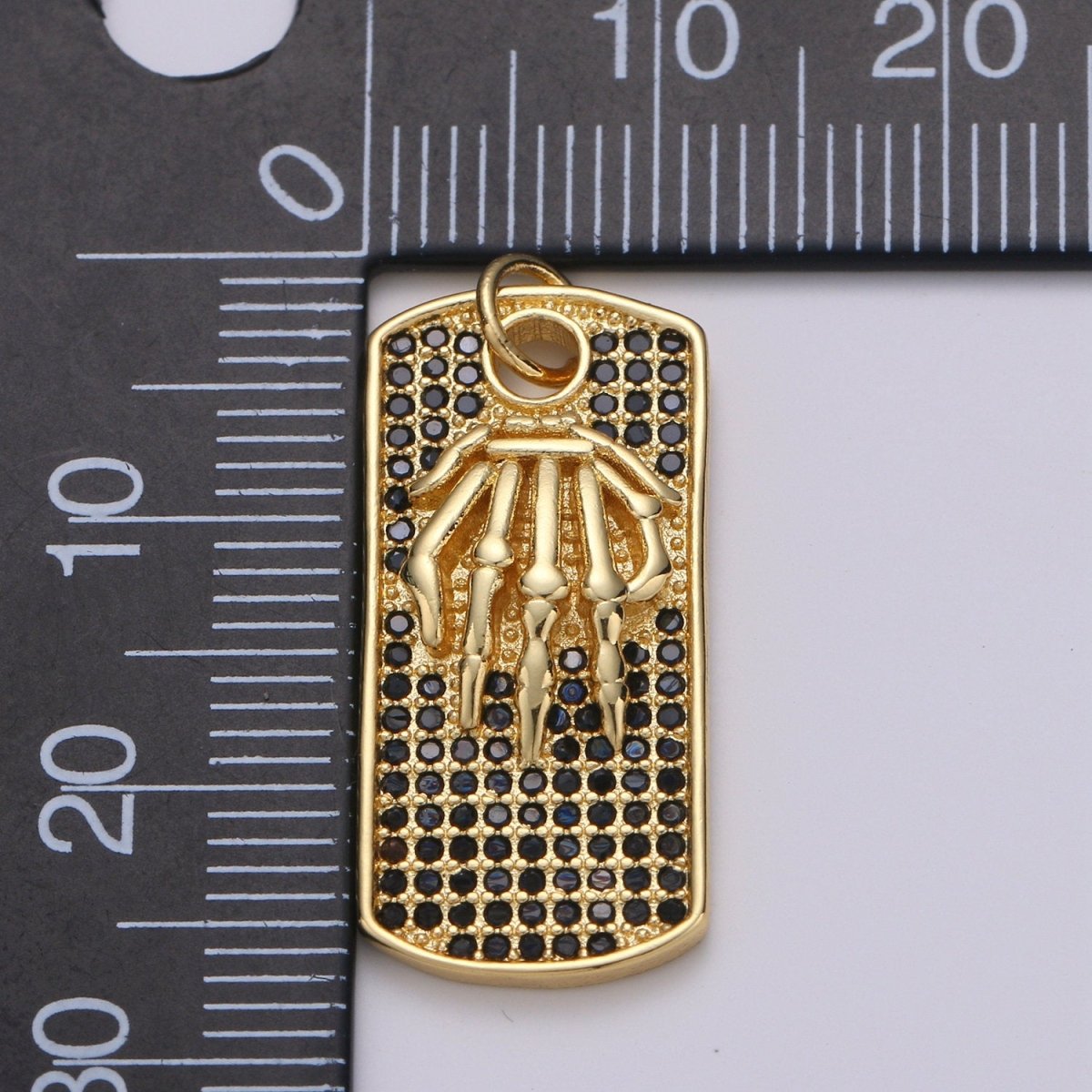 Gold Tag Skeleton Charm Gold Filled Medallion, Skull Bone Pendant Necklace Charm for Halloween Men Gothic Inspired Necklace Supply,  D-134 D-135