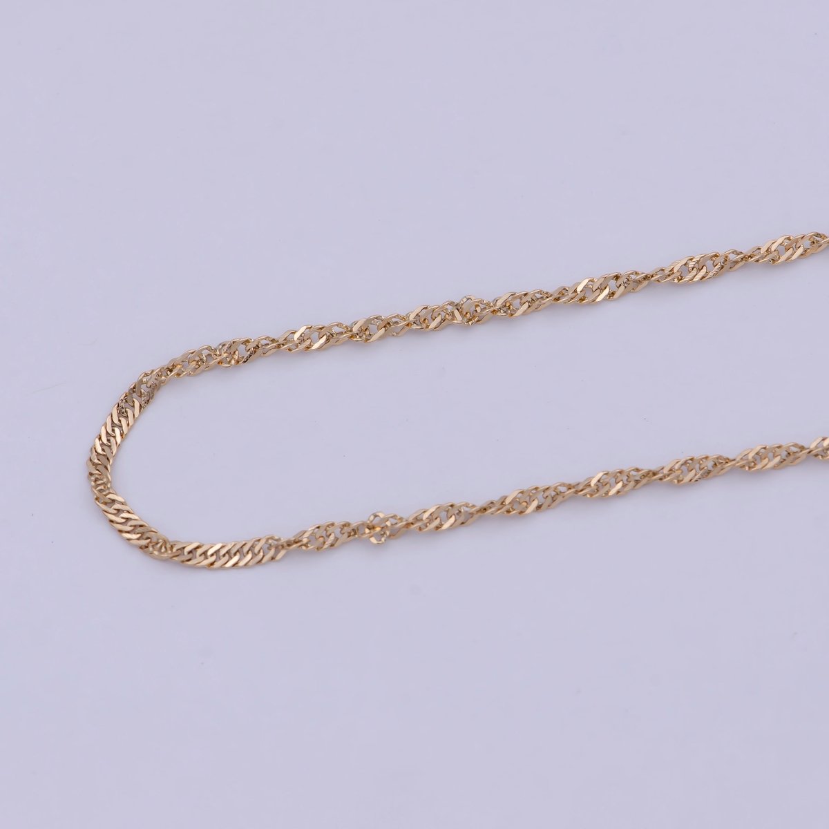 Gold Twist Singapore Chain Necklace, Unique Layer Chain Necklace Ready to Wear 20 Inch | WA-760 Clearance Pricing