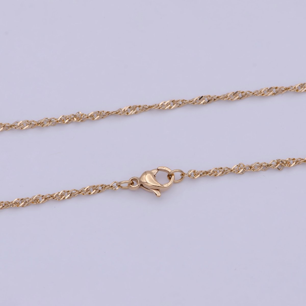 Gold Twist Singapore Chain Necklace, Unique Layer Chain Necklace Ready to Wear 20 Inch | WA-760 Clearance Pricing