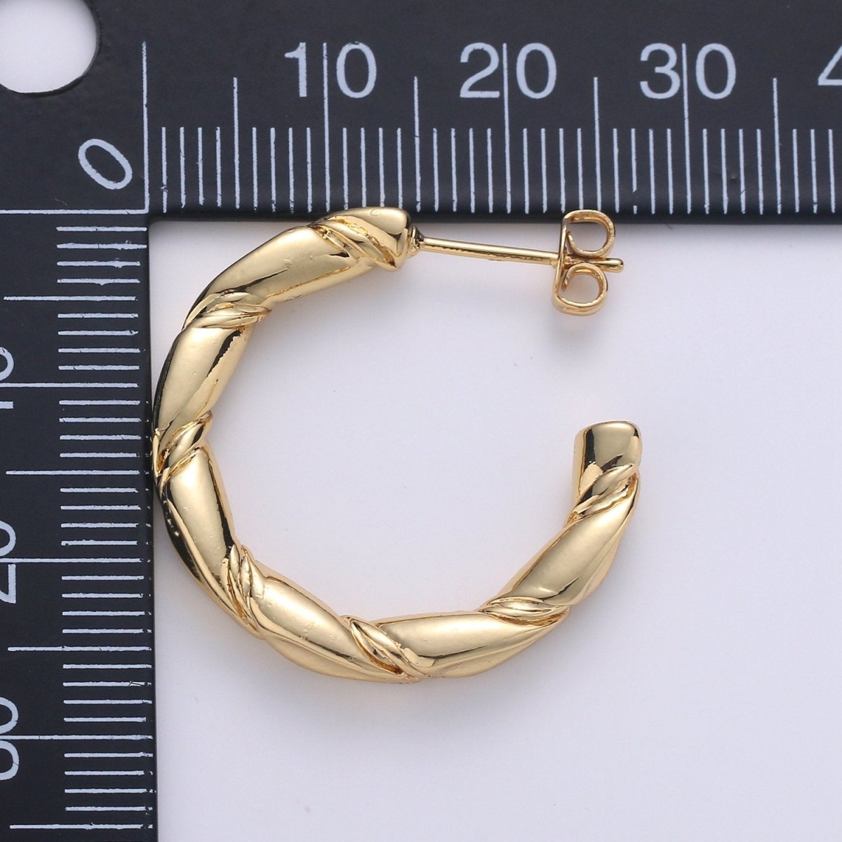 Gold Twisted Hoops, Croissant Hoops, Gold Hoop Earrings, Stud Hoop Earrings, Chunky Hoop Earrings, Thick Hoop Earrings, Bold Hoop Earrings Q-233