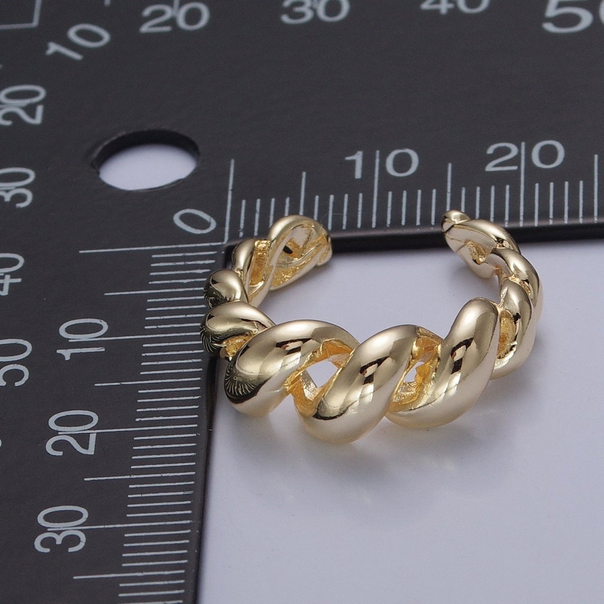 Gold Twisted Ring, Twist Ring, Spiral Gold Ring, Twined Ring Midi Ring Stackable Jewelry O-779