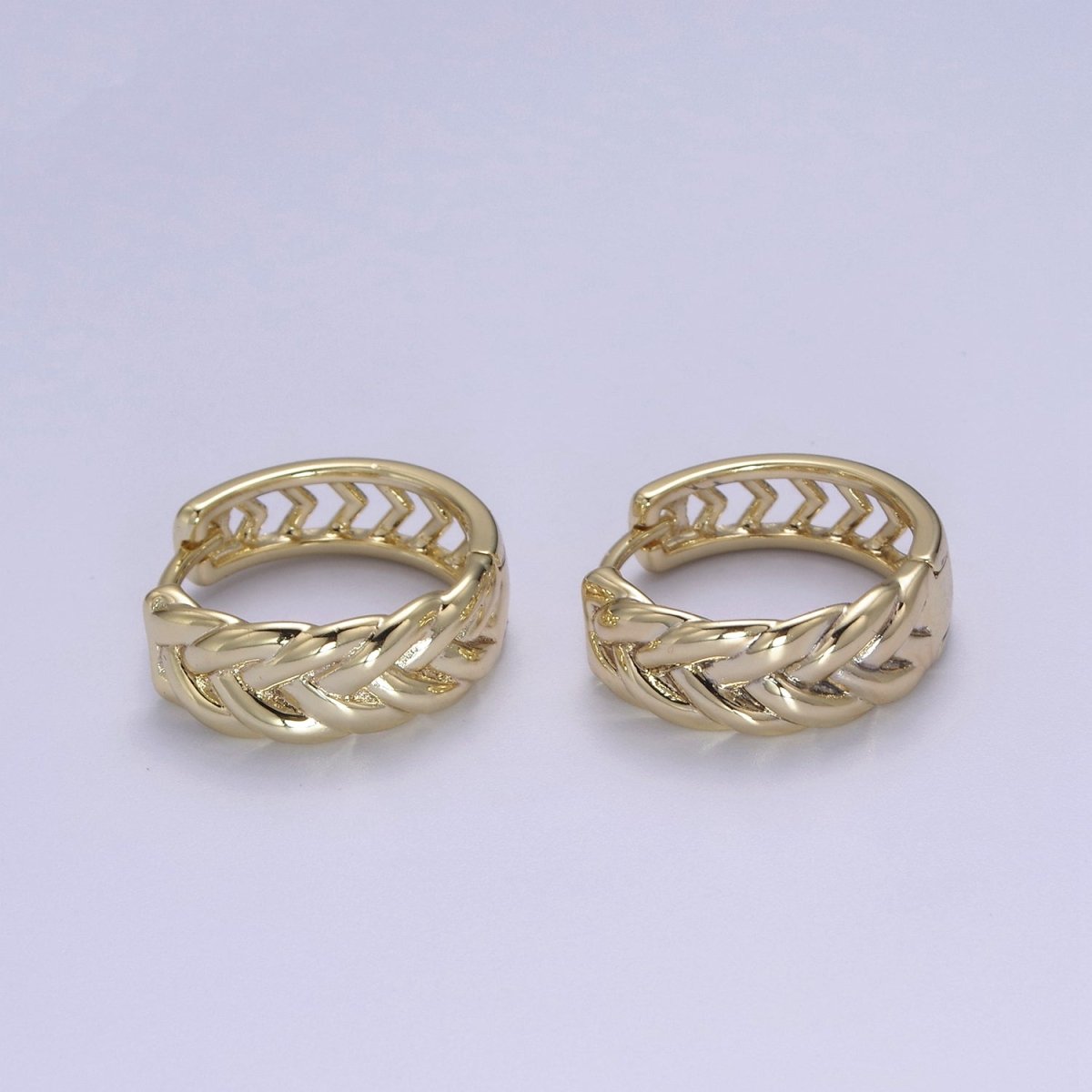 Gold Weave Hoop Earrings •Basic Statement Earrings • Thick hoops • Bold Minimal Earrings • Gold hoop Earrings Wholesale Jewelry T-286