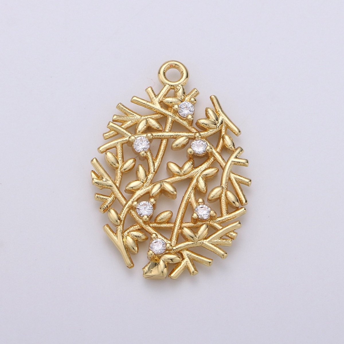 Gold Wreath Charm Olive branch charms Laurel Leaf Wreath Charms Wreath Pendants in Gold Filled D-673