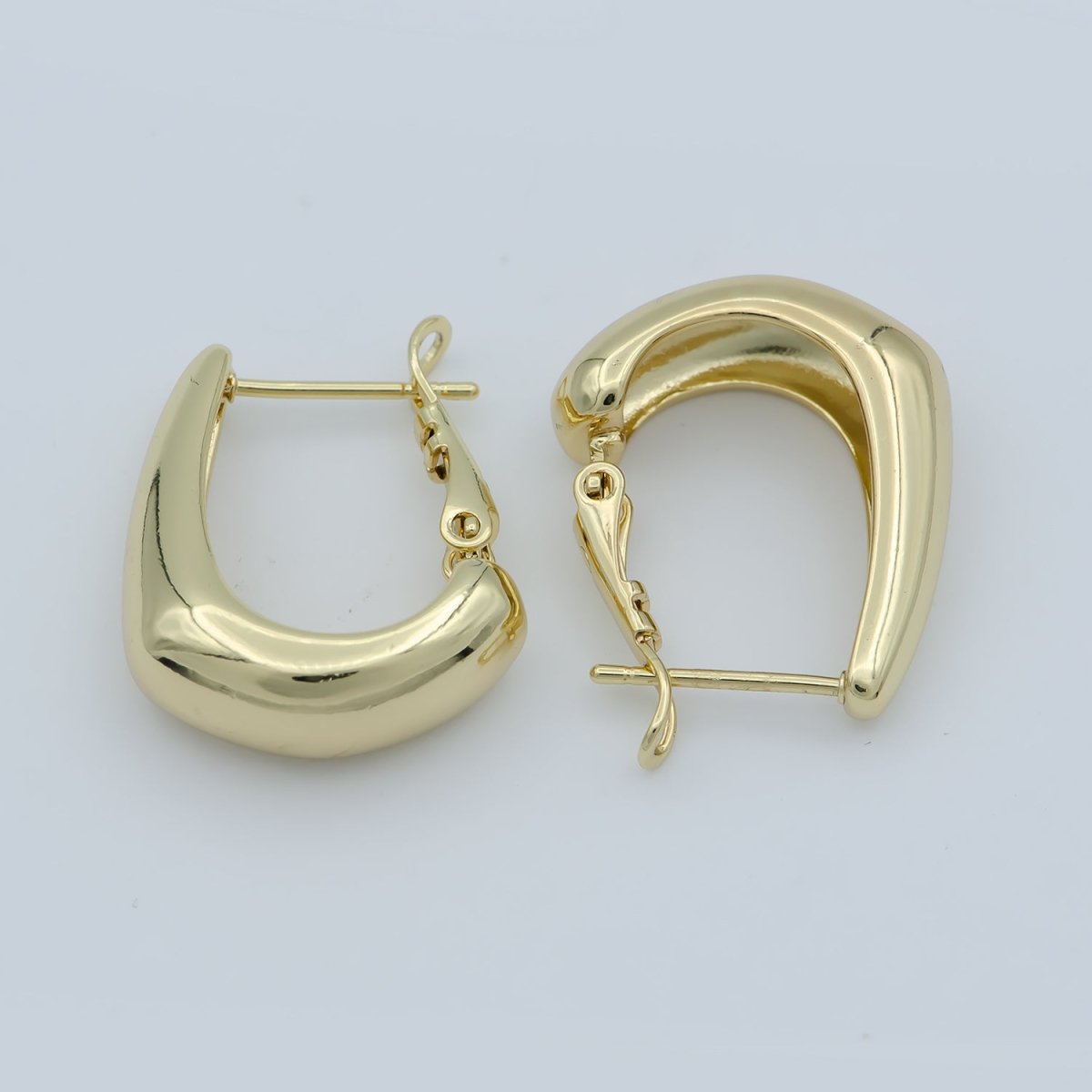 Golden L Letter Shape Huggies Earrings, Gold Filled Alphabet Geometric Daily Wear Earring Jewelry P-258