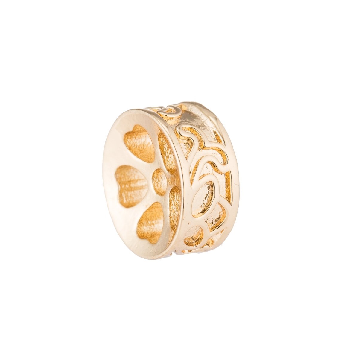 Golden Lotus Root Wheel Beads, Tiny Gold Filled Floral Jewelry Accessories Making Beads Supply B-124