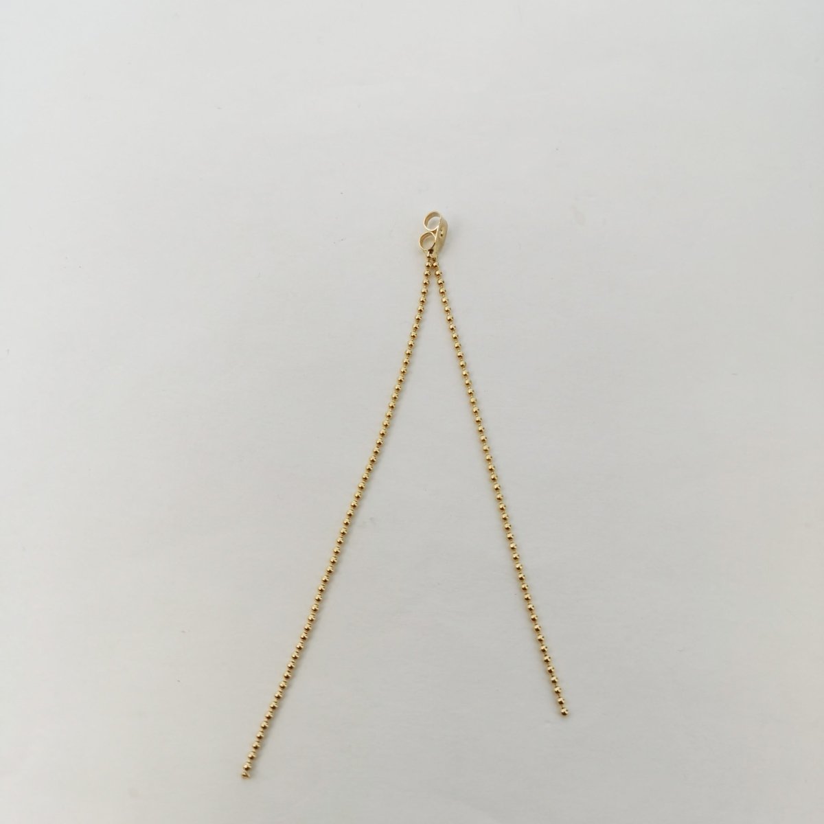Golden Simple Chain Long Push Back Earring Back Gold Filled K-419