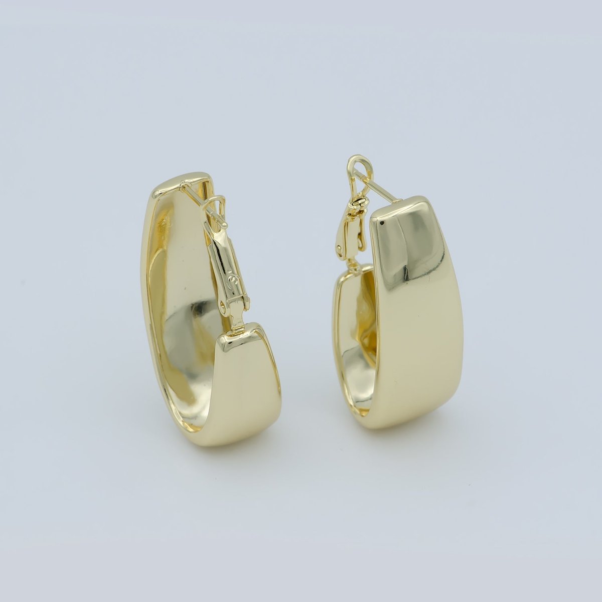 Golden Thin Huggies Earrings, Plain Gold Filled Geometric Formal/Casual Earring Jewelry P-257