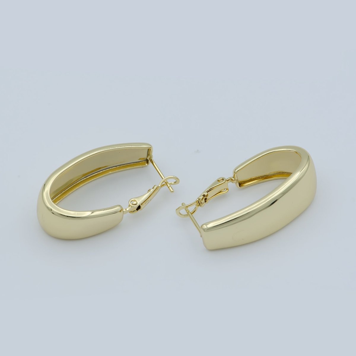 Golden Thin Huggies Earrings, Plain Gold Filled Geometric Formal/Casual Earring Jewelry P-257