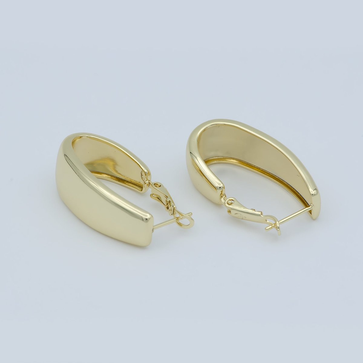 Golden Thin Huggies Earrings, Plain Gold Filled Geometric Formal/Casual Earring Jewelry P-257