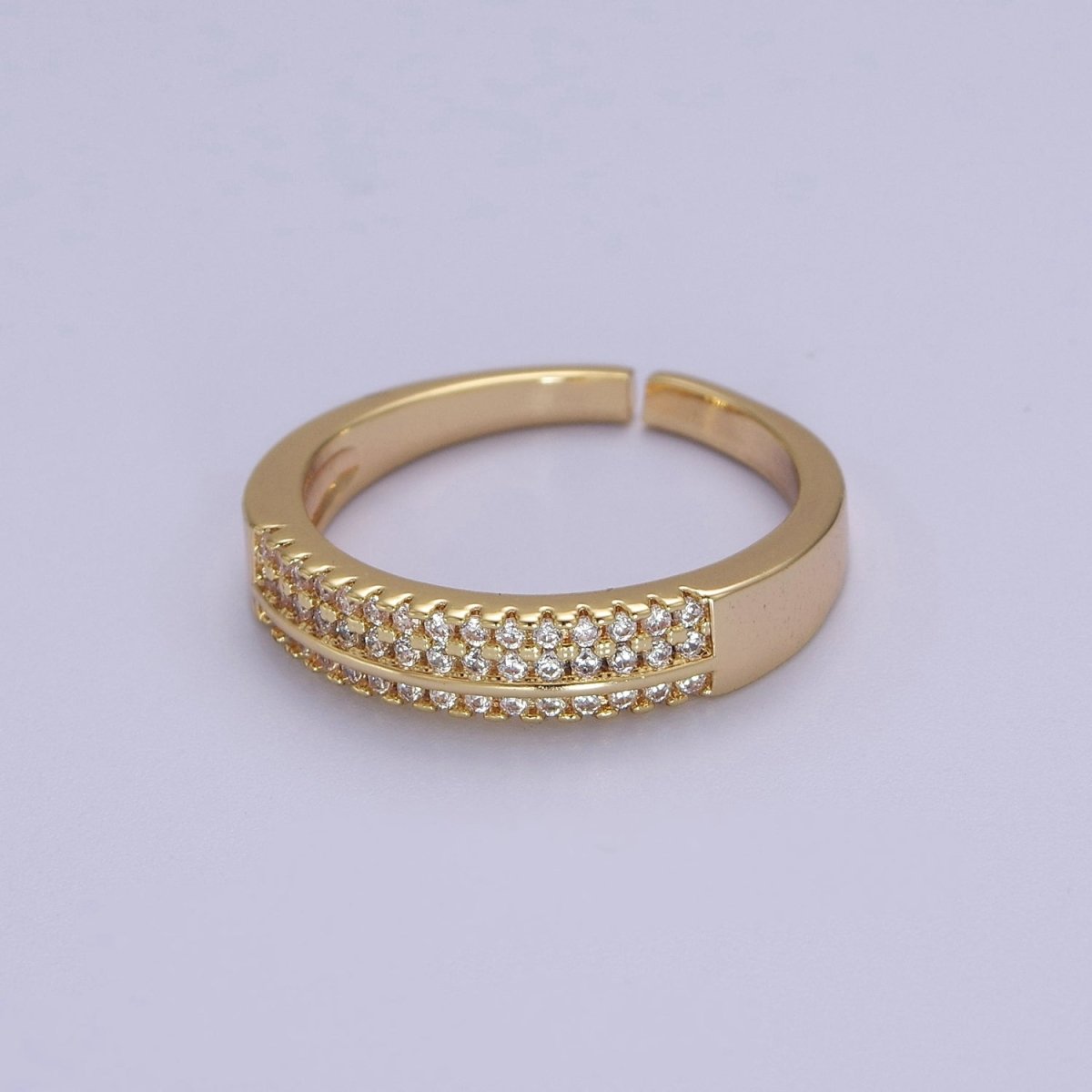 Gorgeous 14k Gold Filled Ring Clear Micro Pave Cubic Zirconia Setting Dainty Jewelry S-533