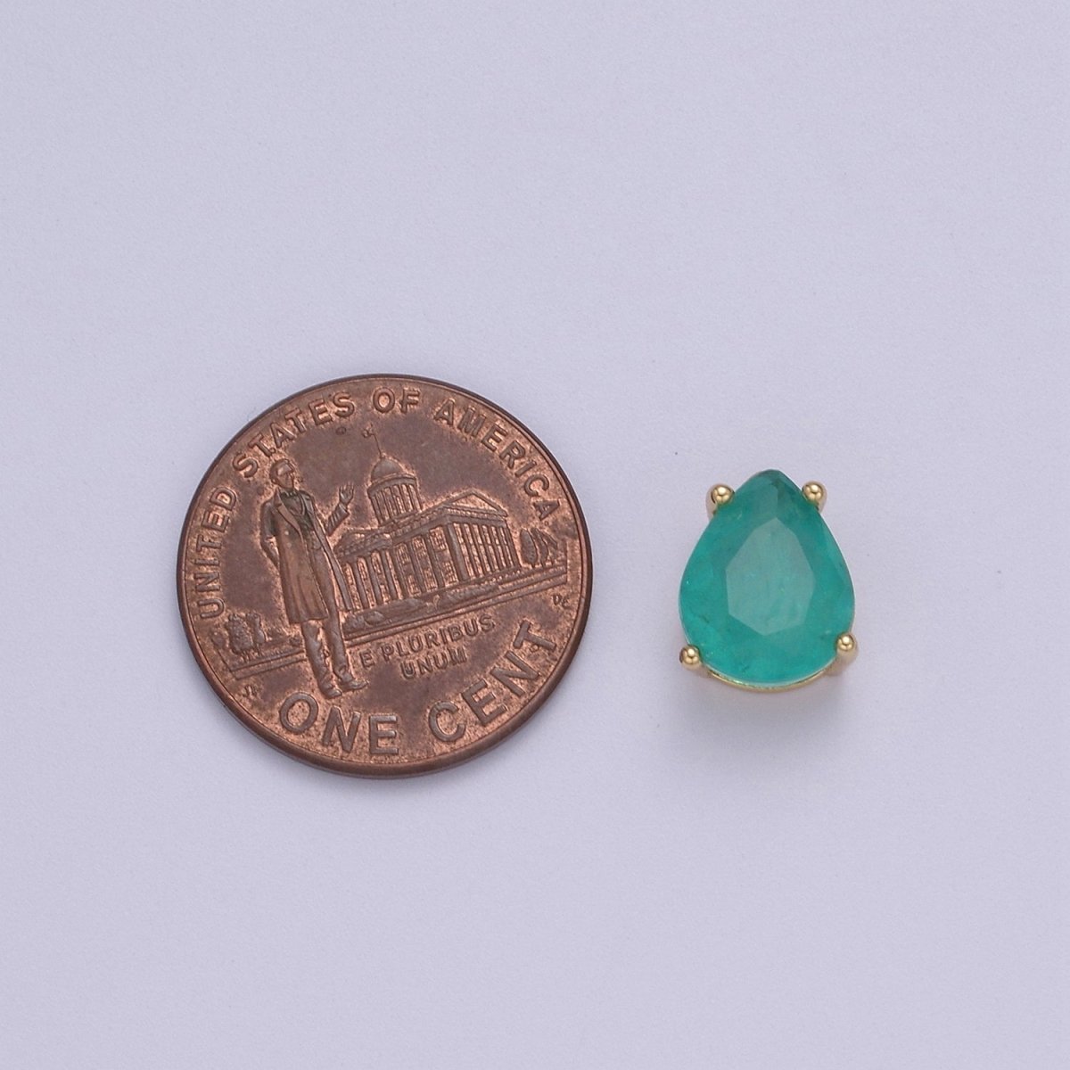 Green Aqua Cubic Zirconia Tear Drop Beads - 10mm Small Beautiful Bright 3D Teardrop Jewelry Gold Beads spacer for Bracelet Necklace Supply B-463