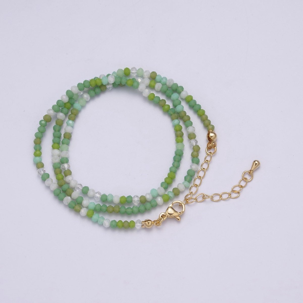 OS Green Aventurine Beaded Necklace 18 inch long + 2 inch extender Ready to Wear Bead Jewelry | WA-451 Clearance Pricing