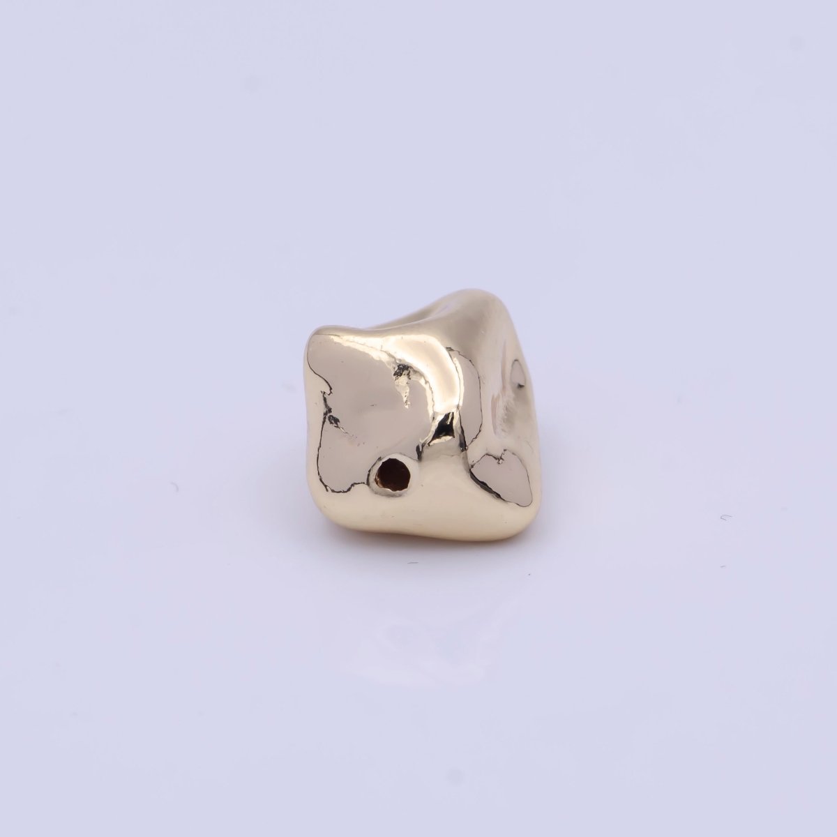 Hammered Geometric 14x10.3mm Gold Spacer Bead Findings For Bracelet Making B-118