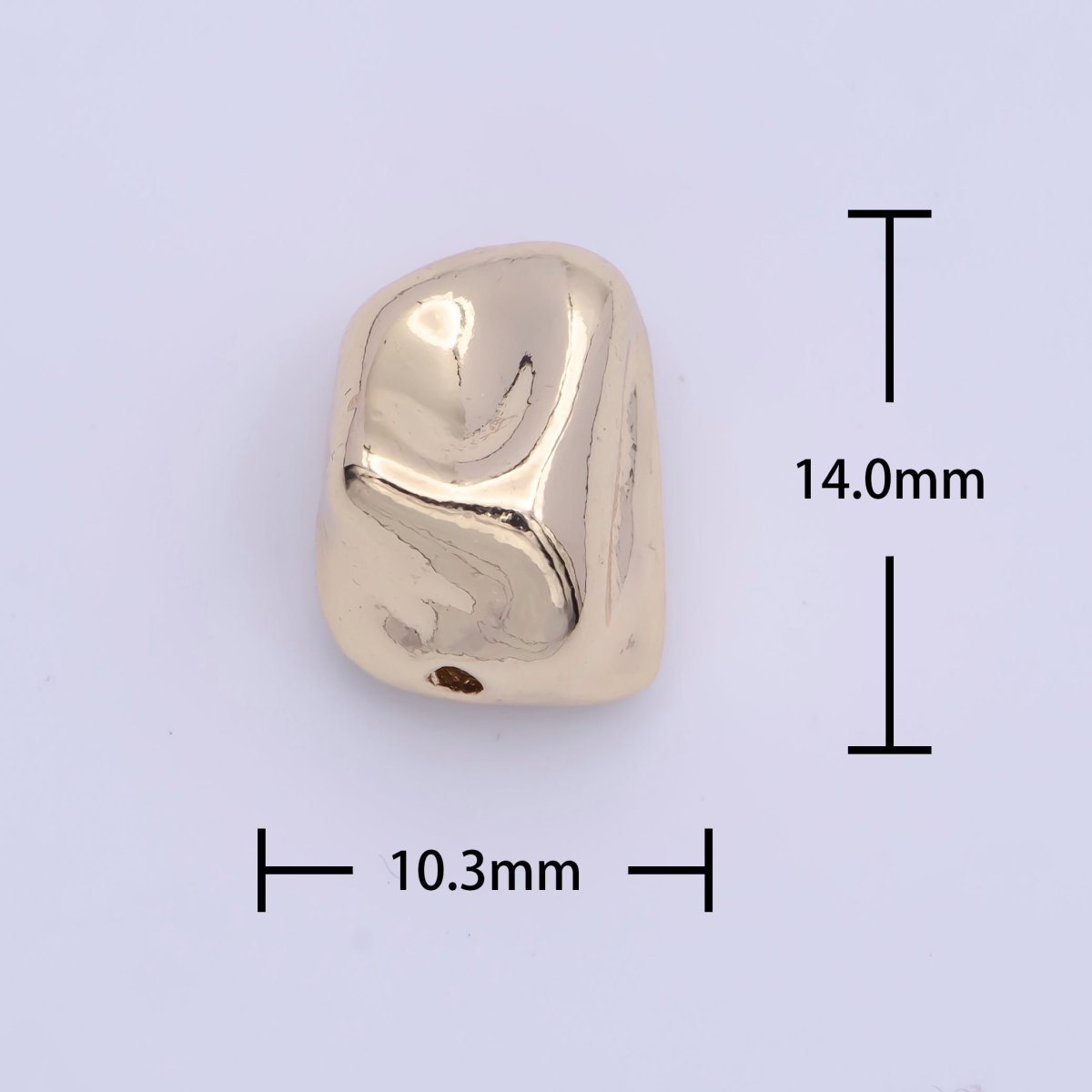 Hammered Geometric 14x10.3mm Gold Spacer Bead Findings For Bracelet Making B-118