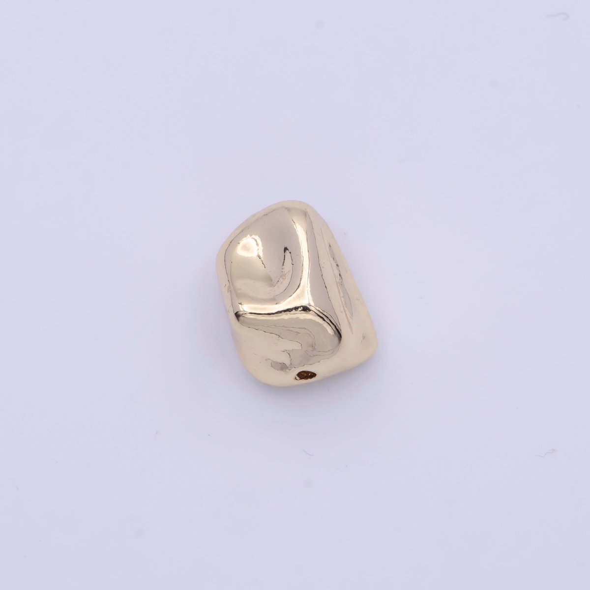 Hammered Geometric 14x10.3mm Gold Spacer Bead Findings For Bracelet Making B-118