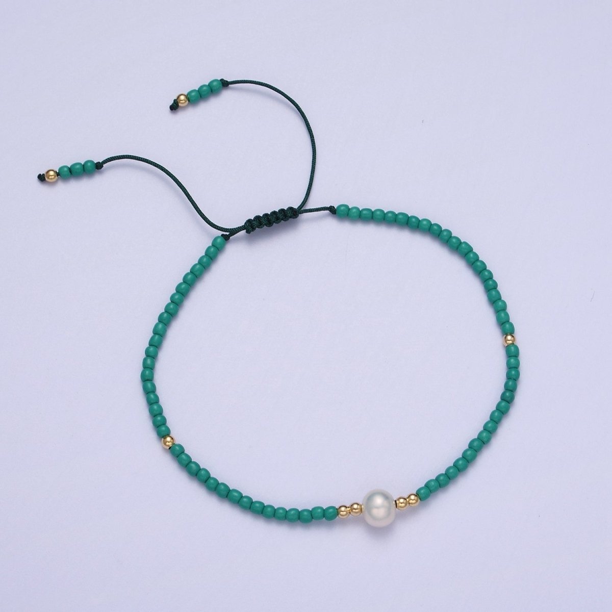 Handmade Pearl Glass Beads Knotted Adjustable Bracelet | WA-1258 - WA-1264 Clearance Pricing