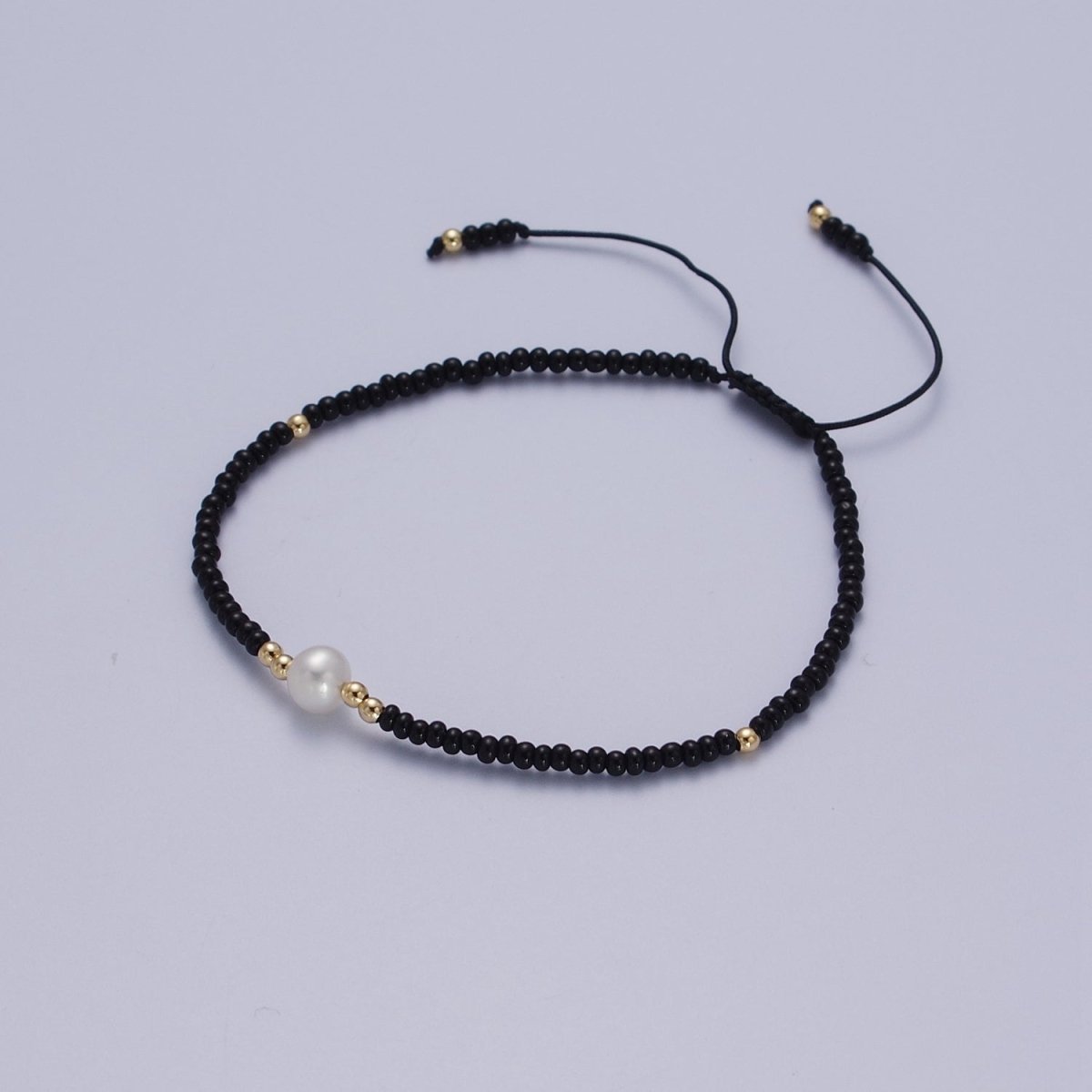Handmade Pearl Glass Beads Knotted Adjustable Bracelet | WA-1258 - WA-1264 Clearance Pricing