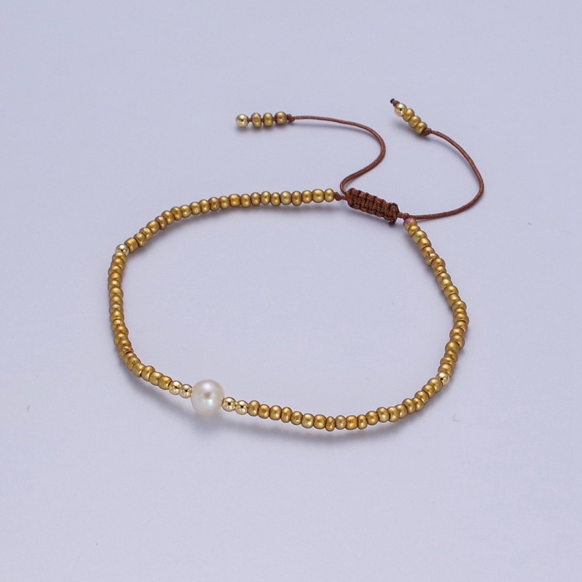 Handmade Pearl Glass Beads Knotted Adjustable Bracelet | WA-1258 - WA-1264 Clearance Pricing