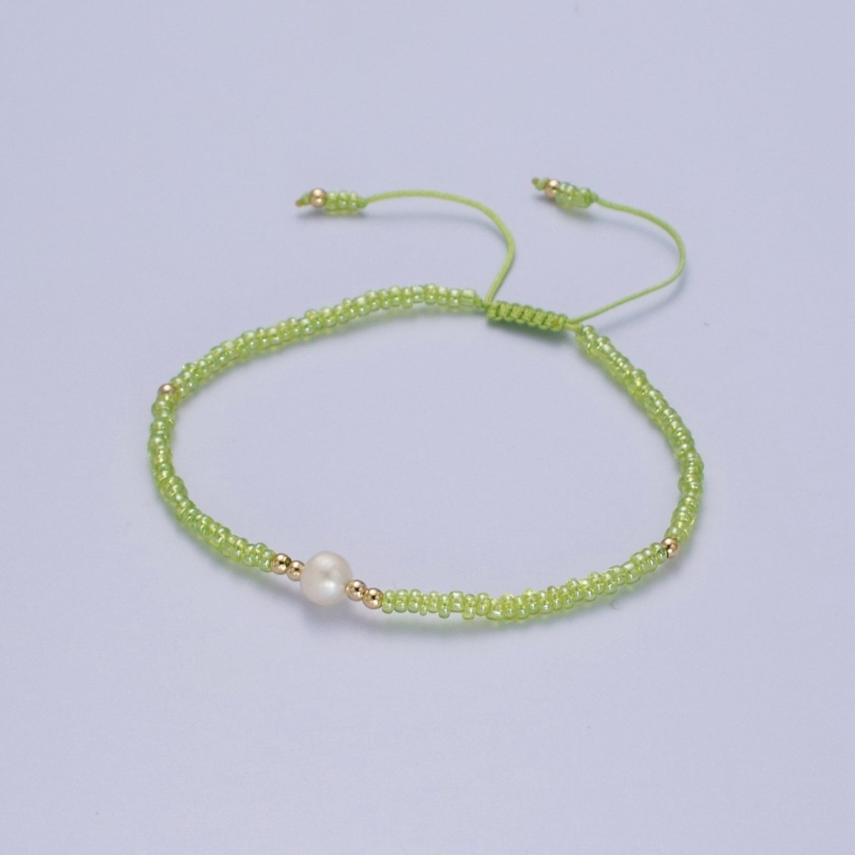 Handmade Pearl Glass Beads Knotted Adjustable Bracelet | WA-1258 - WA-1264 Clearance Pricing