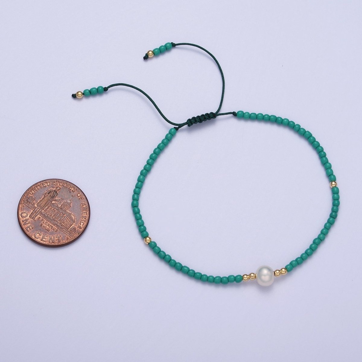 Handmade Pearl Glass Beads Knotted Adjustable Bracelet | WA-1258 - WA-1264 Clearance Pricing