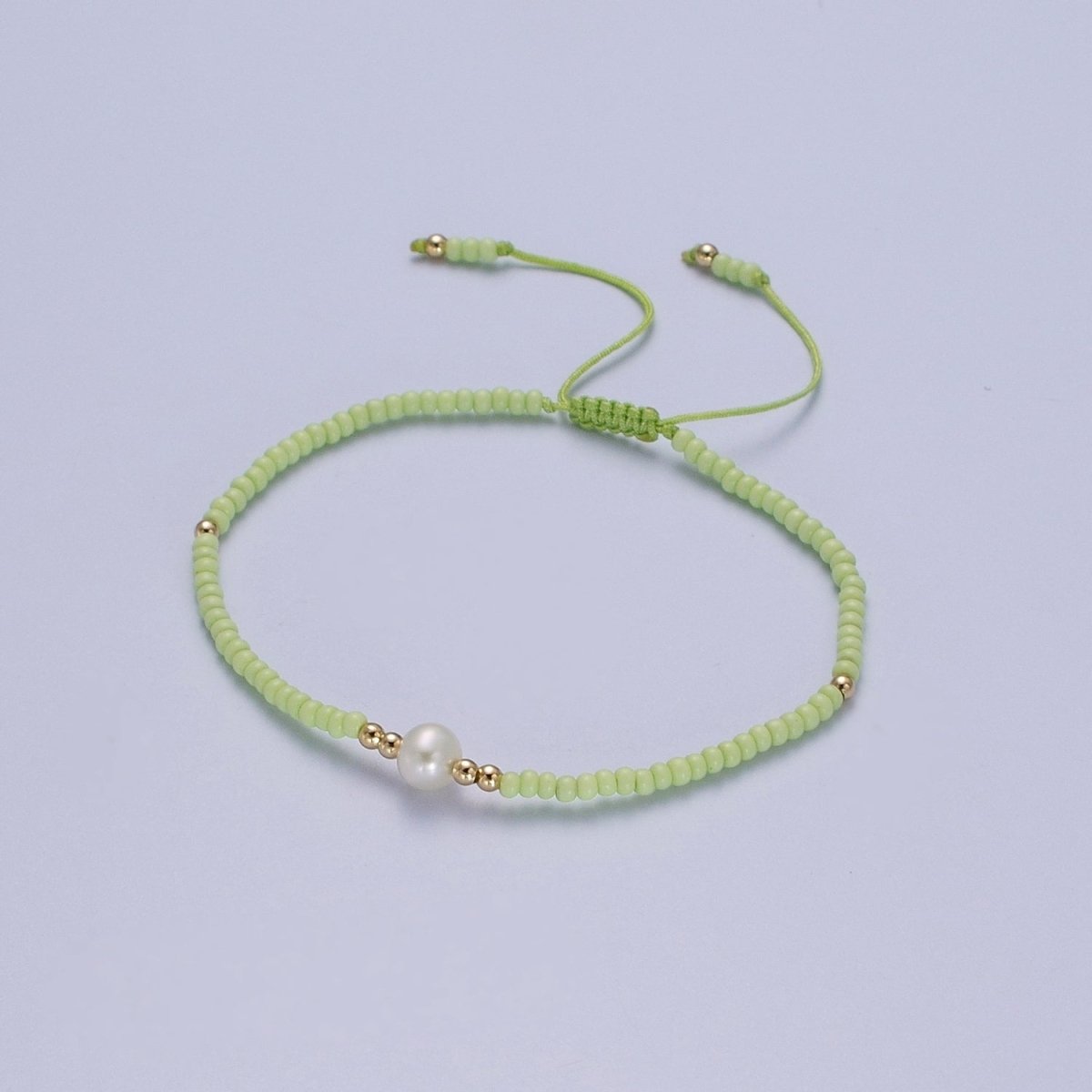 Handmade Pearl Glass Beads Knotted Adjustable Bracelet | WA-1258 - WA-1264 Clearance Pricing