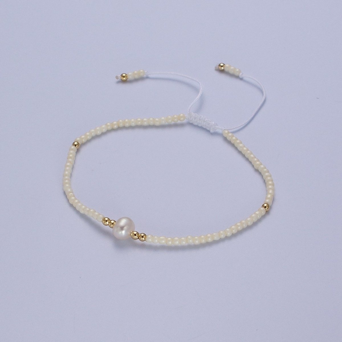 Handmade Pearl Glass Beads Knotted Adjustable Bracelet | WA-1258 - WA-1264 Clearance Pricing