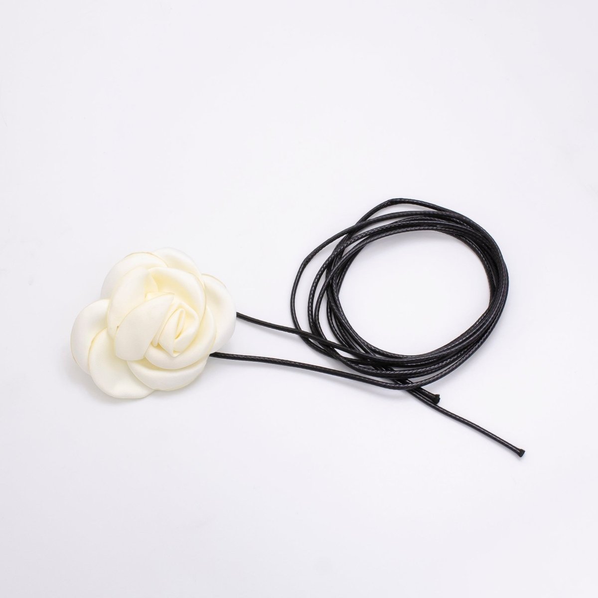 Handmade Pink, White, Black, Baby Pink Satin Flower Choker Necklace | FC006 - FC009