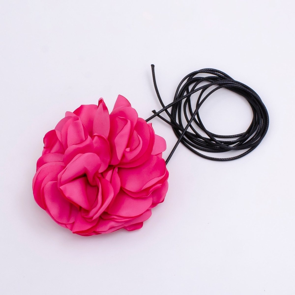 Handmade White, Red, Fuchsia, Peach, Black Rose Flower Satin Ribbon Choker Necklace | FC140 - FC018