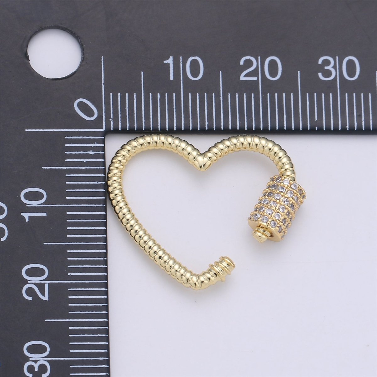 Heart Clasp Lock, Heart Padlock Carabiner Screw Clasp Lock Gold Filled - K-395