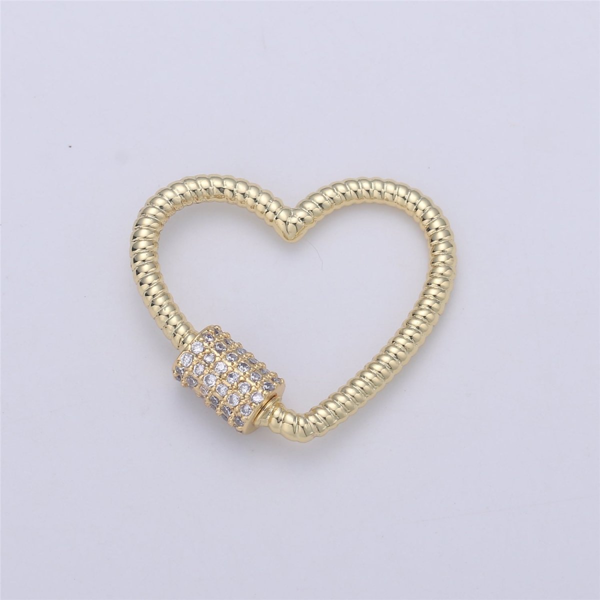 Heart Clasp Lock, Heart Padlock Carabiner Screw Clasp Lock Gold Filled - K-395