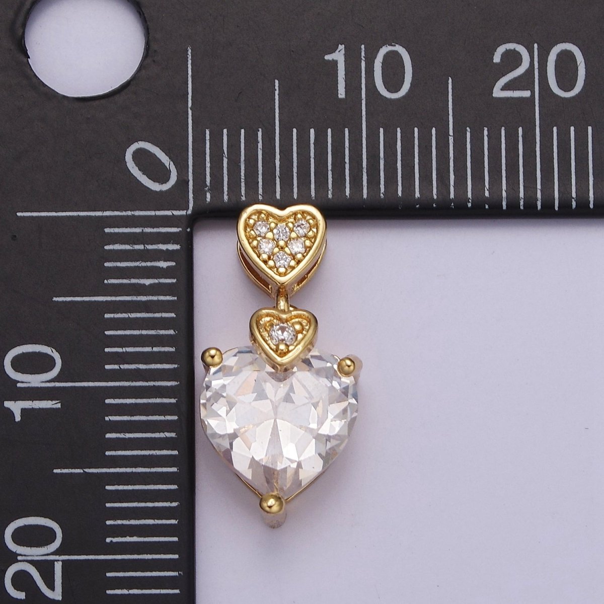 Heart Clear Cubic Zirconia Pendant, Micro Pave Love Charm Pendant For Valentine's Jewelry Making J-369