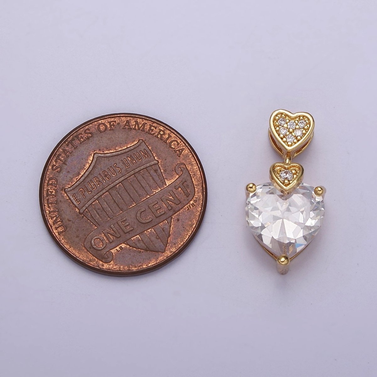 Heart Clear Cubic Zirconia Pendant, Micro Pave Love Charm Pendant For Valentine's Jewelry Making J-369