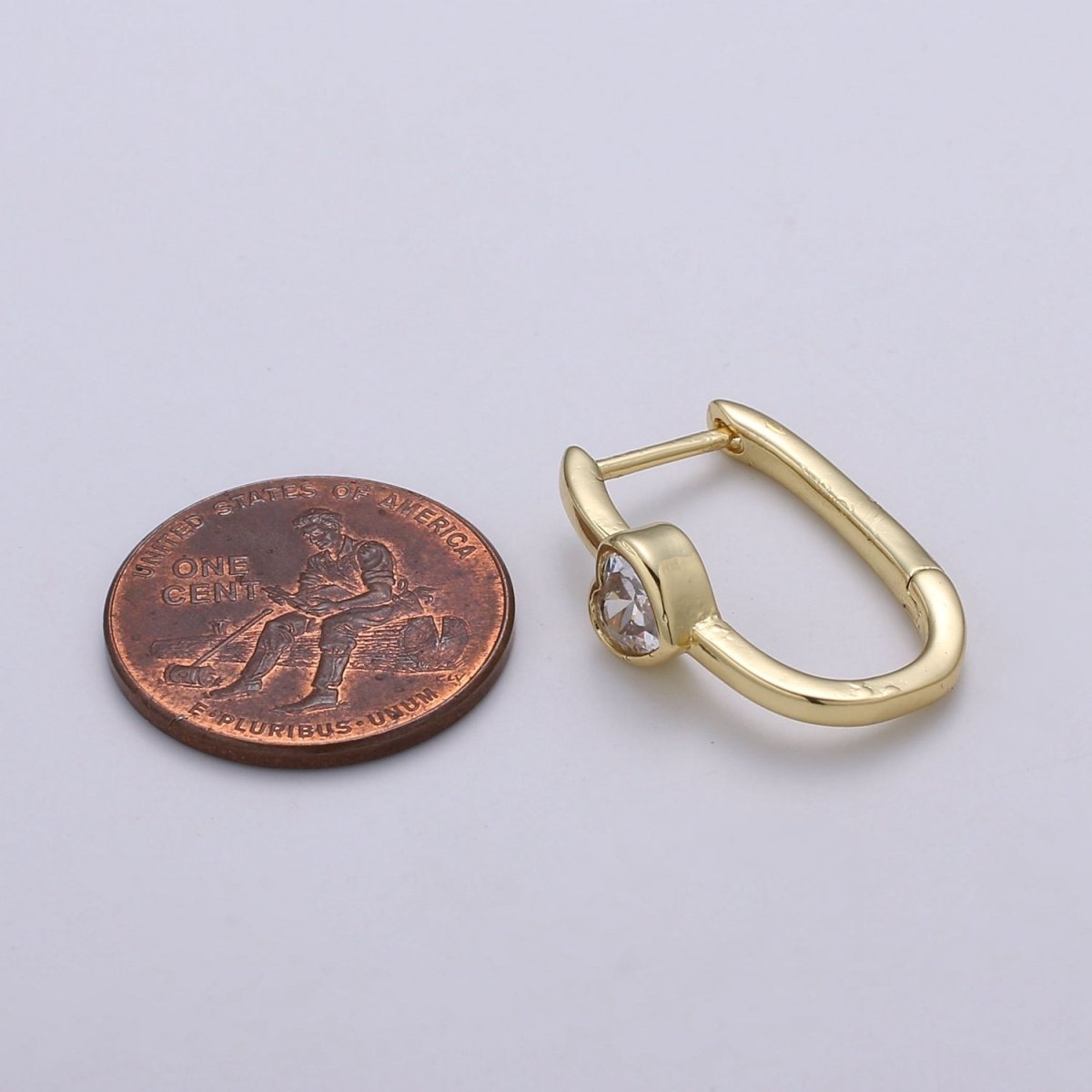 Heart Cubic Pave Gold Lever backs Earring, Solitaire Pave CZ Fish Loop Earring, Vintage Gold Micro Pave Earring for DIY Earring - 1392 Q-414