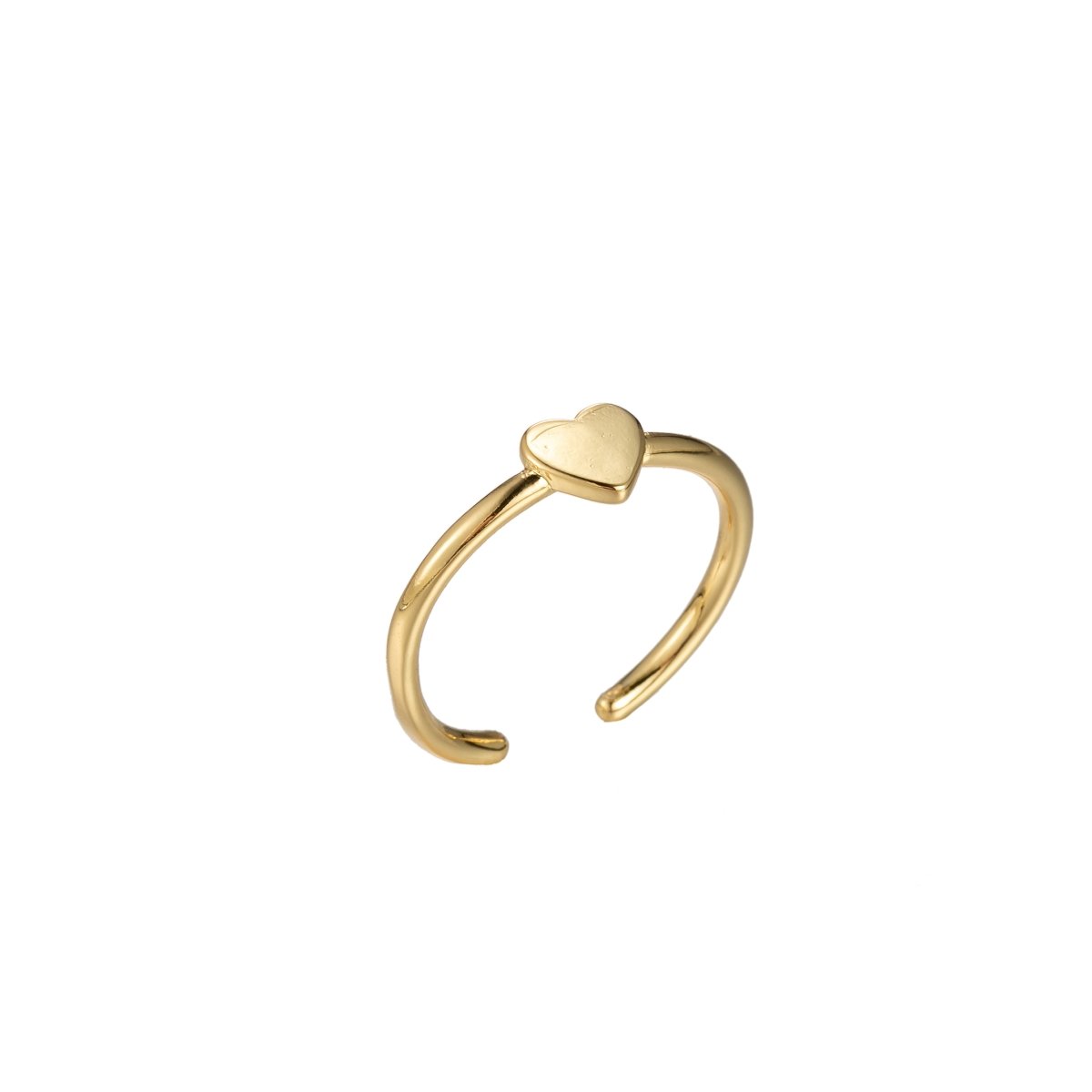 Heart Gold Stacking Ring - Minimalist Jewelry Dainty Love ring, midi ring, Love ring, Open Adjustable ring birthday gift Silver Ring O-341
