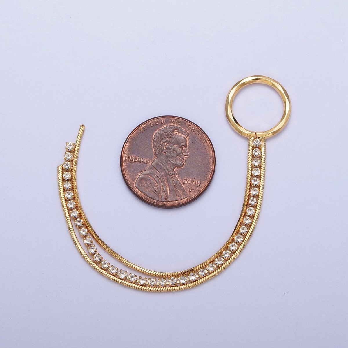 Hypoallergenic 93.5mm Double Snake Omega & Tennis Chain with One Large Loop Tassel Charm Supply For Jewelry DIY Making L-834